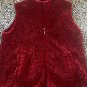 Maurices Deep Red Fleece Vest
